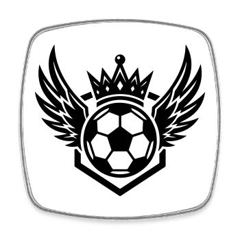Fussball Wappen Flügel - Viereckiger Kühlschrankmagnet - Weiß - Vorne