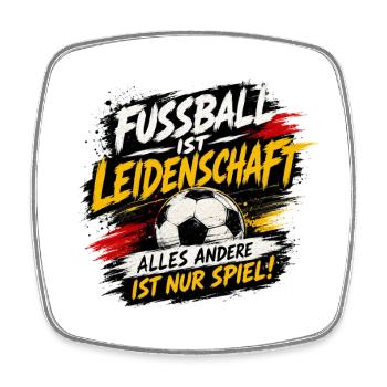 Fussball ist Leidenschaft Länderspiel Fan - Viereckiger Kühlschrankmagnet - Weiß - Vorne