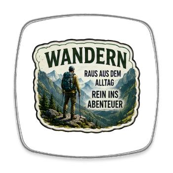 Wandern – Raus aus dem Alltag - Viereckiger Kühlschrankmagnet - Weiß - Vorne