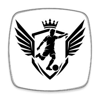 Fussballer Wappen Fussball - Viereckiger Kühlschrankmagnet - Weiß - Vorne