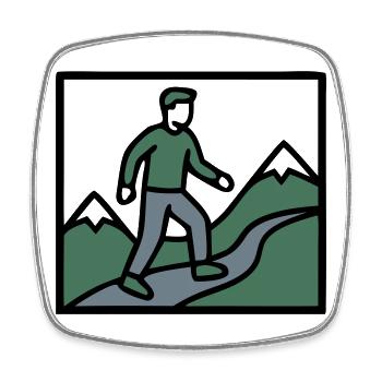 Groupe de randonnée alpiniste Randonnée des Montagnes - Magnet carré - blanc - Devant