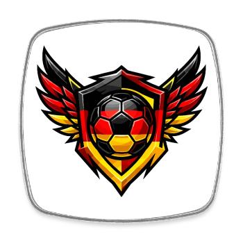 Blason de Soccer Germany - Magnet carré - blanc - Devant