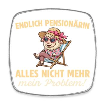 Endlich Pensionärin Schaf Abschied Kollegin - Viereckiger Kühlschrankmagnet - Weiß - Vorne
