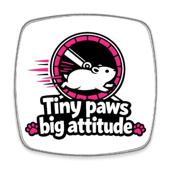 Pattes petites, grande attitude - Magnet carré - blanc - Devant
