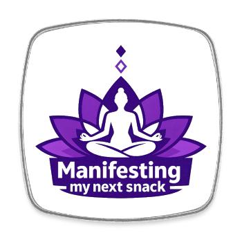 Manifestieren meines nächsten Snacks - Viereckiger Kühlschrankmagnet - Weiß - Vorne