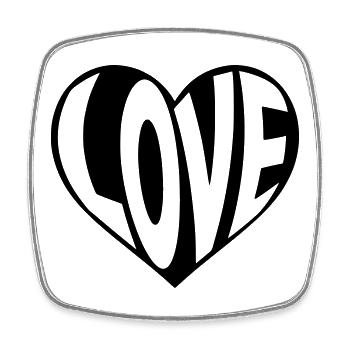 Love Herz, Liebe Herzmotiv  - Viereckiger Kühlschrankmagnet - Weiß - Vorne