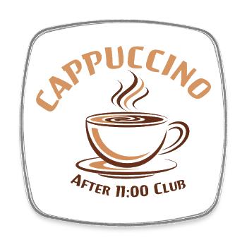 Coffee Club after 11 a.m. - Square fridge magnet - white - Front