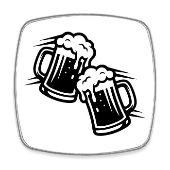 Bierkrug Comic Bier - Viereckiger Kühlschrankmagnet - Weiß - Vorne