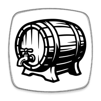 Bière symbole de fût de bière - Magnet carré - blanc - Devant