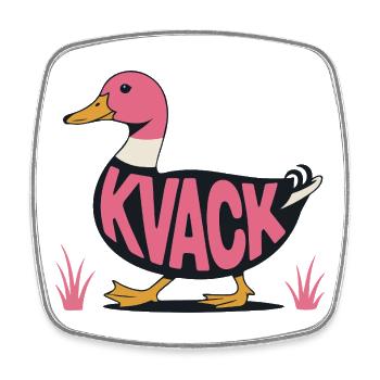 Ente Kvack Wasservogel Lustig Spruch Erpel - Viereckiger Kühlschrankmagnet - Weiß - Vorne