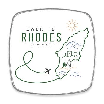 Retour à Rhodes Voyage sur les îles Grecques - Magnet carré - blanc - Devant