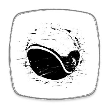 Tennis Ball Drawing - Square fridge magnet - white - Front