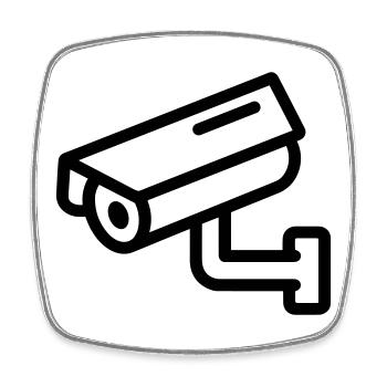 caméra de surveillance - Magnet carré - blanc - Devant