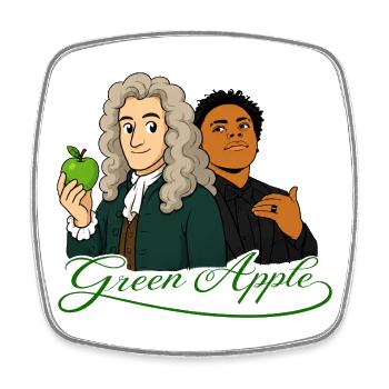 GREEN APPLE GREEN - Square fridge magnet - white - Front