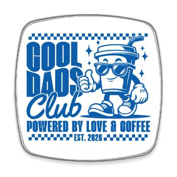 Cool Dads Club - Dad 2026 Father's Day Gift - Square fridge magnet - white - Front
