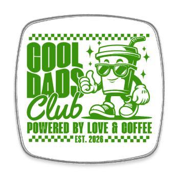 Club des papas cool - Cadeau de la fête des pères 2026 - Magnet carré - blanc - Devant