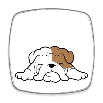 Dreamy Pup Snooze - Square fridge magnet - white - Front