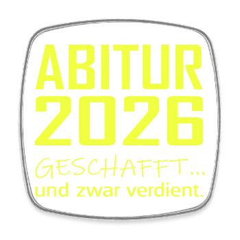Abitur 2026 - Viereckiger Kühlschrankmagnet - Weiß - Vorne