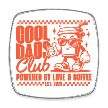 Club des papas cool - Cadeau de la fête des pères 2026 - Magnet carré - blanc - Devant