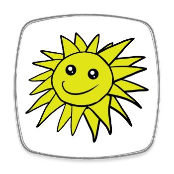 Sonne lächeln Gesicht Sonnen - Viereckiger Kühlschrankmagnet - Weiß - Vorne