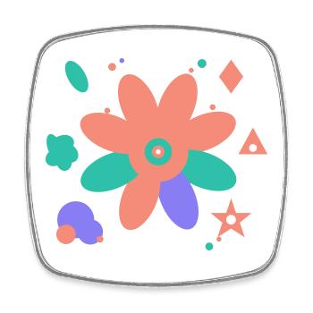 Colorful design of modern art - Square fridge magnet - white - Front