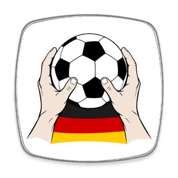 Deutscher Fußball Deutschland - Viereckiger Kühlschrankmagnet - Weiß - Vorne