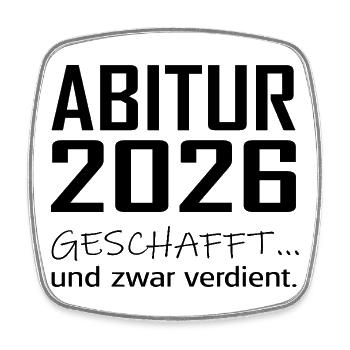 ABITUR 26 - Viereckiger Kühlschrankmagnet - Weiß - Vorne