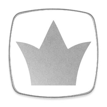 Couronne – symbole de force et de confiance en soi - Magnet carré - blanc - Devant