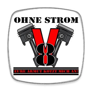 V8 Motor Wut Gegen Armut - Viereckiger Kühlschrankmagnet - Weiß - Vorne