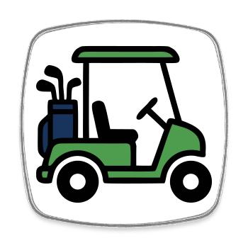 Golfcart Golfauto Golfsport Golfclub Herren - Viereckiger Kühlschrankmagnet - Weiß - Vorne