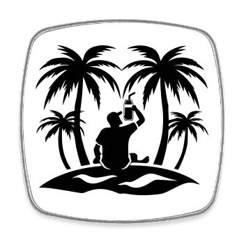 Silhouette Palm Trees Party - Square fridge magnet - white - Front