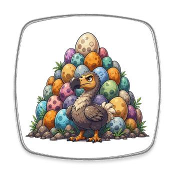 La colline colorée des œufs de dodo - Magnet carré - blanc - Devant