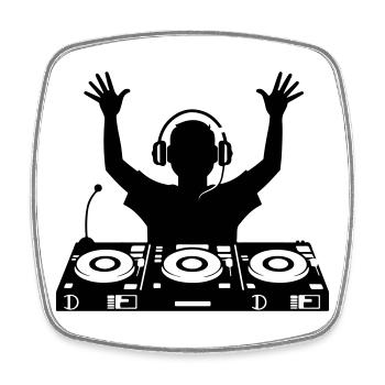 DJ Festival Party Icon - Square fridge magnet - white - Front