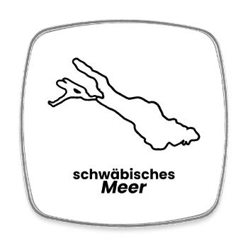 Schwäbisches Meer Bodensee T-Shirt Geschenk - Viereckiger Kühlschrankmagnet - Weiß - Vorne