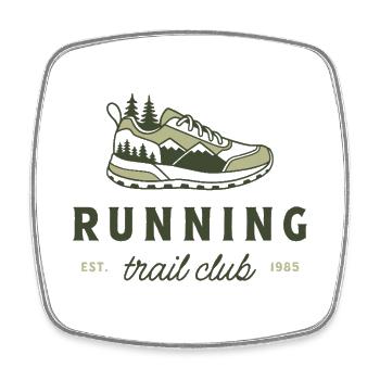 Running trail club mountain run - Square fridge magnet - white - Front