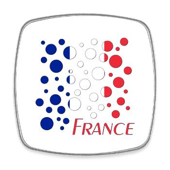 France Punktmuster Flagge - Viereckiger Kühlschrankmagnet - Weiß - Vorne