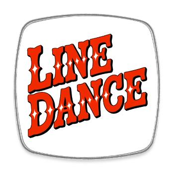 Line Dance Vibes - Viereckiger Kühlschrankmagnet - Weiß - Vorne