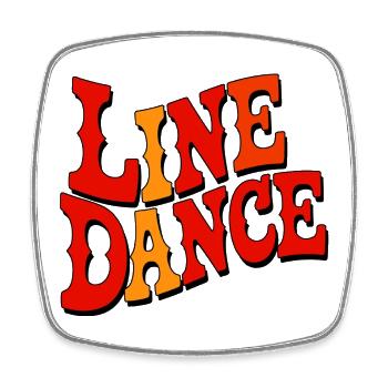 Line Dance Vibes - Viereckiger Kühlschrankmagnet - Weiß - Vorne