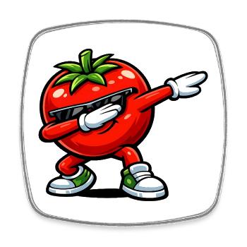 Dabbing Tomate - Viereckiger Kühlschrankmagnet - Weiß - Vorne
