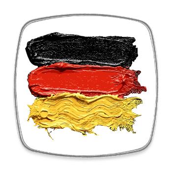 Deutschland Flagge Ölfarben Textur Deutschland Fan - Viereckiger Kühlschrankmagnet - Weiß - Vorne