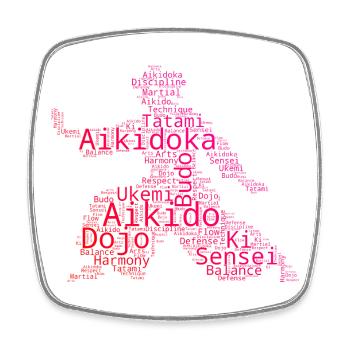 Die Aikido-Schülerinnen und Aikido passen zusammen - Viereckiger Kühlschrankmagnet - Weiß - Vorne