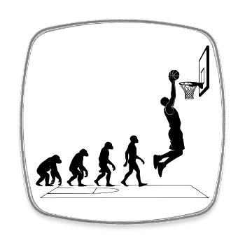 Evolution vom Affen zum Basketballer Grafik - Viereckiger Kühlschrankmagnet - Weiß - Vorne