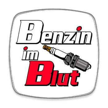 Benzin im Blut – Motorsport Flair - Viereckiger Kühlschrankmagnet - Weiß - Vorne