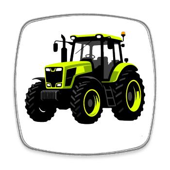 Traktor – Bauer - Viereckiger Kühlschrankmagnet - Weiß - Vorne