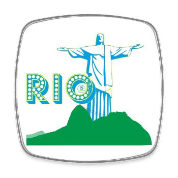 Love Rio - Square fridge magnet - white - Front