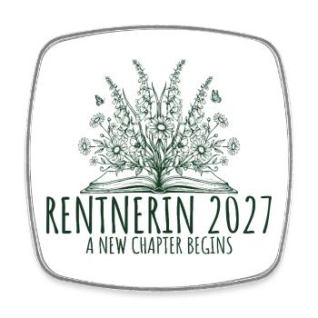 Rentnerin 2027 Retro Abschied Rente - Viereckiger Kühlschrankmagnet - Weiß - Vorne