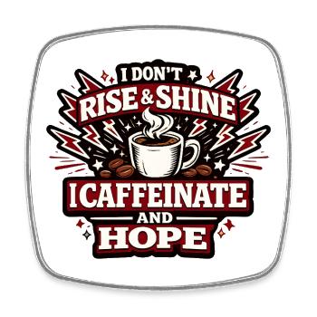 Coffee Revolt I Caffeinate Hope - Square fridge magnet - white - Front