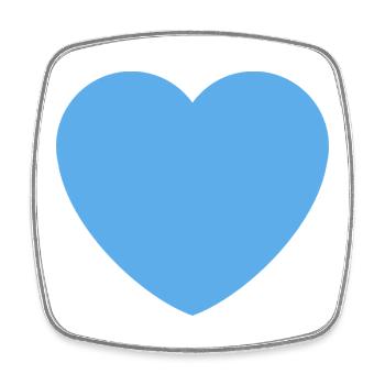Blue Heart Motif - Square fridge magnet - white - Front