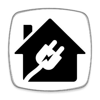 Logo de la prise de maison de l’électricien - Magnet carré - blanc - Devant