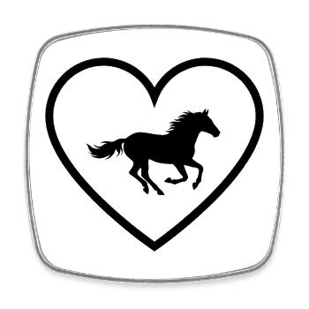 Les chevaux aiment - Magnet carré - blanc - Devant